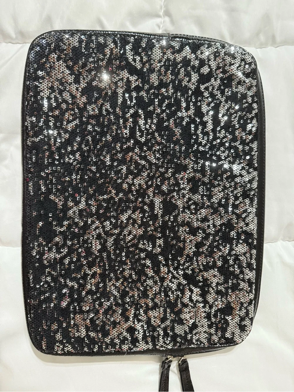 Nine West Black and Silver Sequin Laptop Sleeve